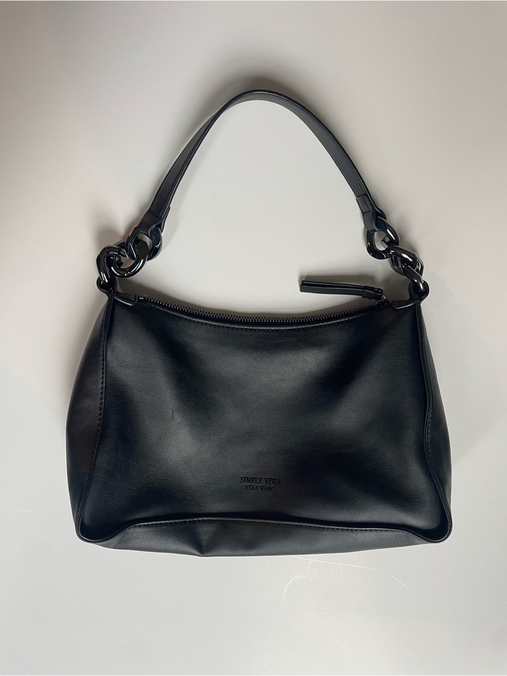 Simply Vera Vera Wang Black Leather-Look Shoulder Bag